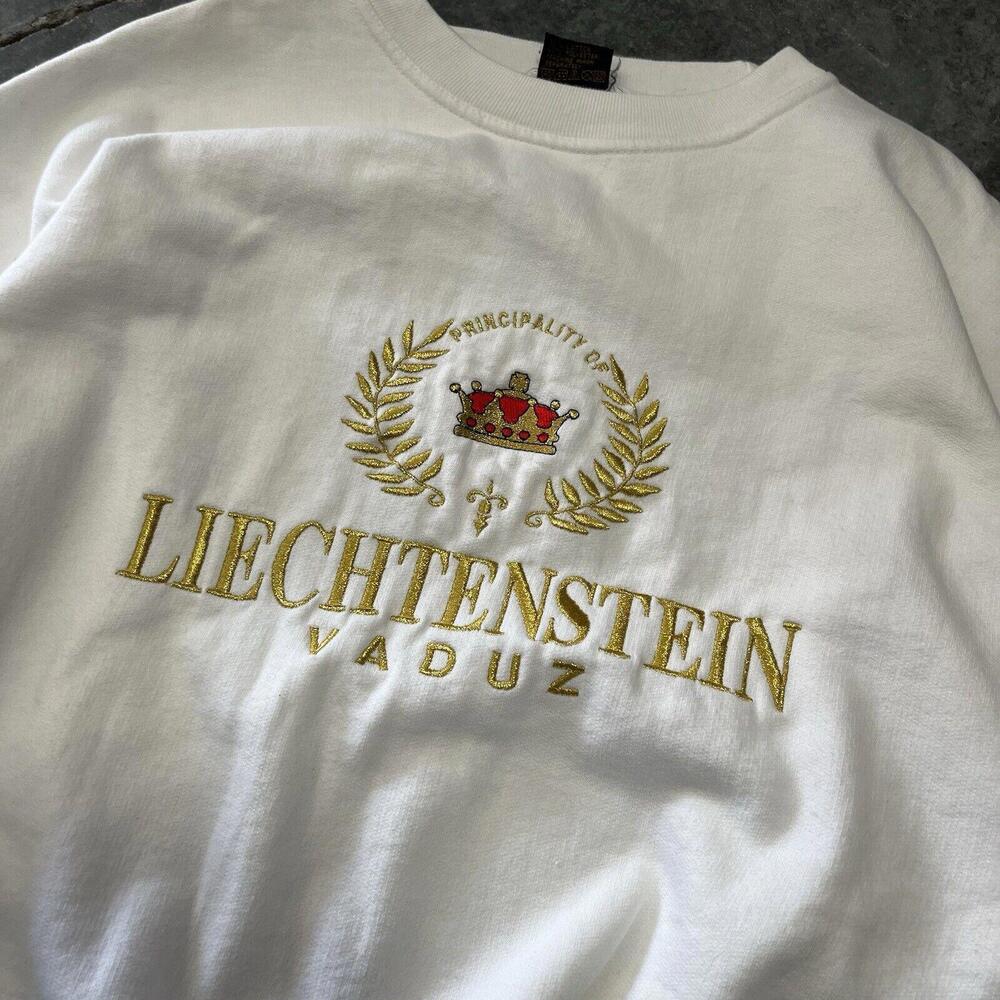 Vintage Liechtenstein Crest Pullover Sweatshirt Crewneck Men's Size XXL 90s